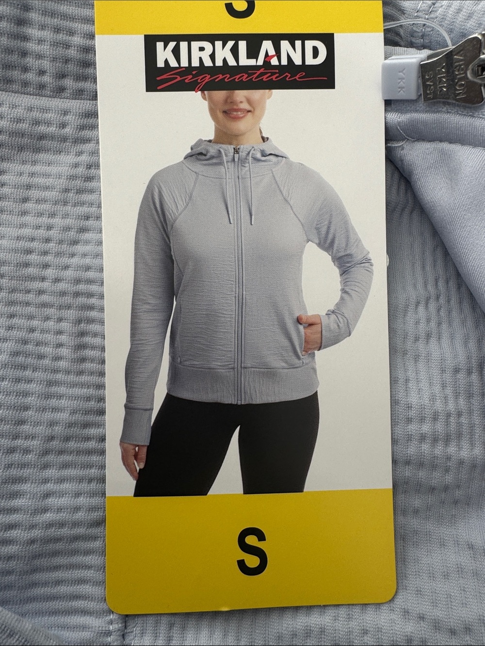 Kirkland Signature Women's Light Gray Hooded Full-Zip Sweatshirt